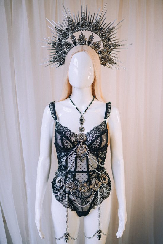Load image into Gallery viewer, BELT Black Harness Festival Fashion
