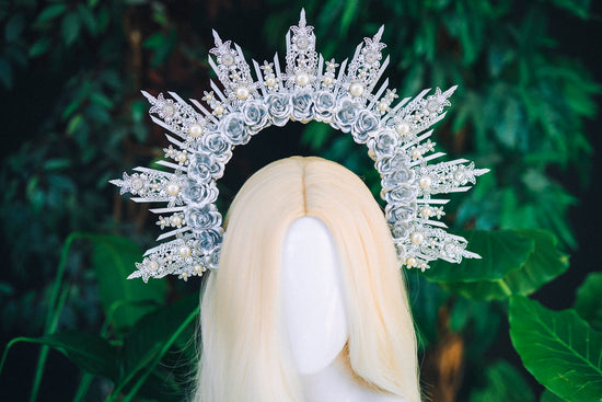Silver Halo Flower Crown Boho Bride