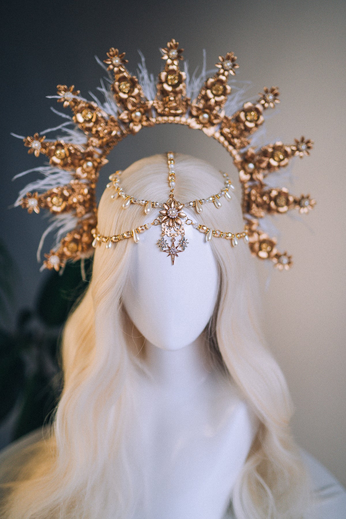 Load image into Gallery viewer, Angel Crown Winter Headpiece
