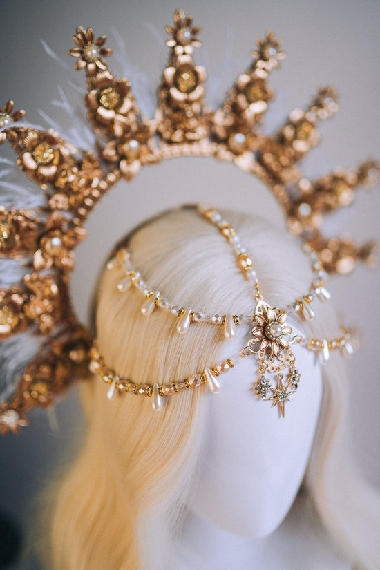 Load image into Gallery viewer, Angel Crown Winter Headpiece

