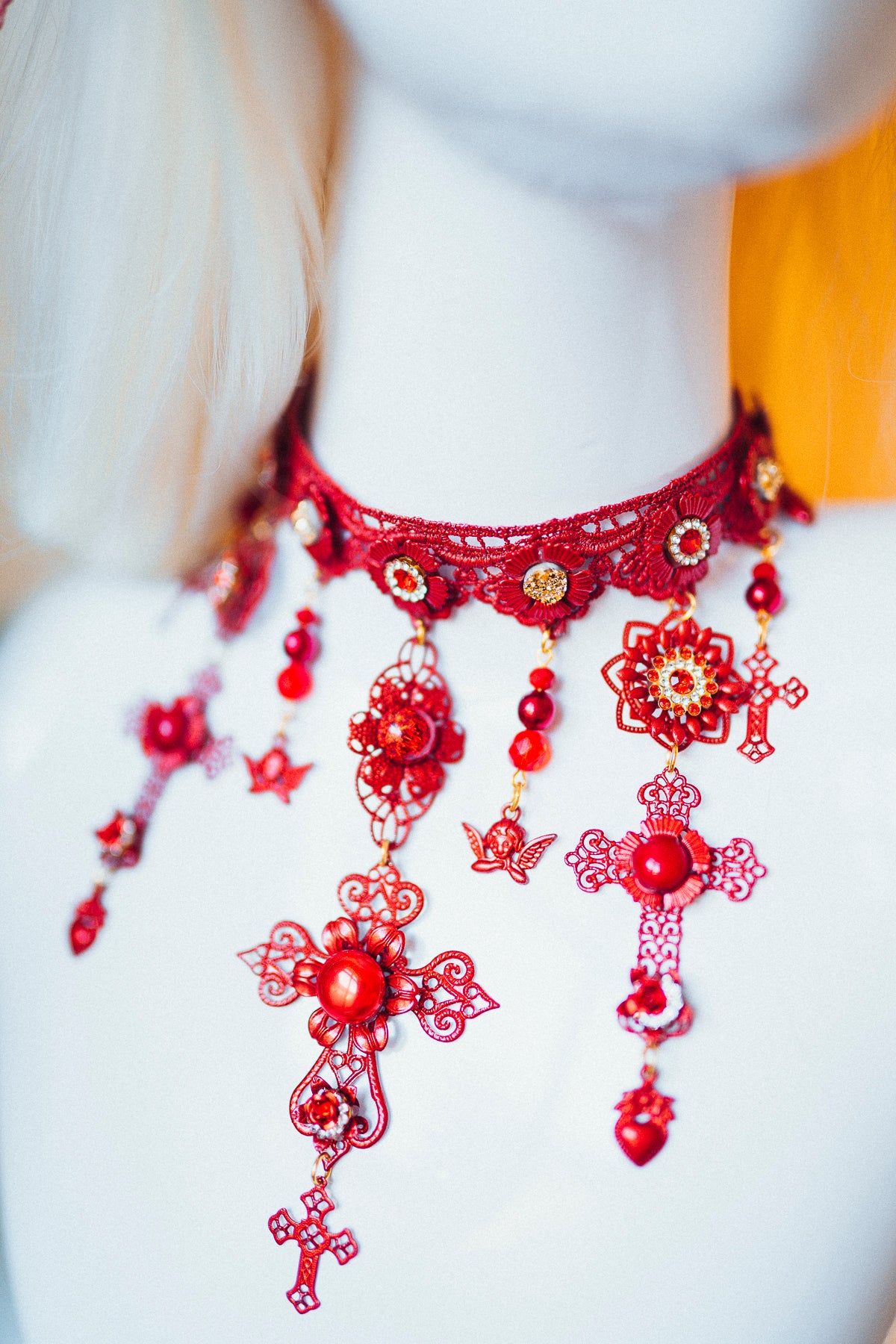 Red Choker Necklace Madonna Collection