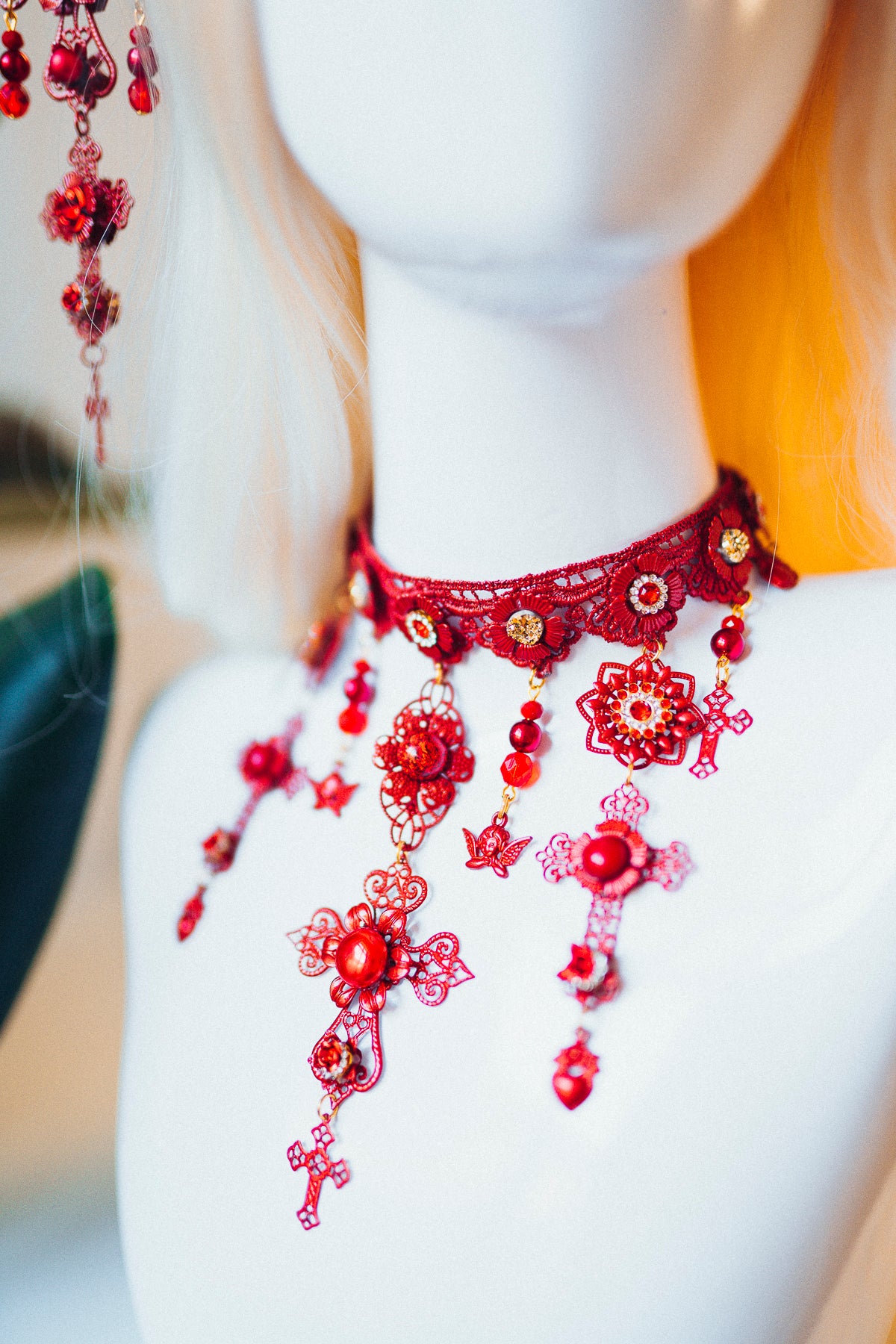 Red Choker Necklace Madonna Collection