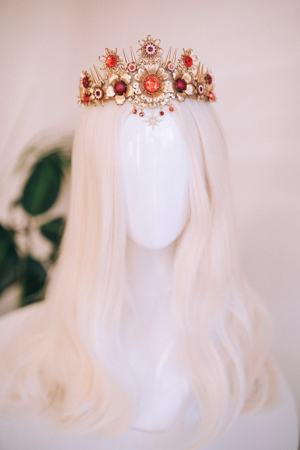 Load image into Gallery viewer, Red Wedding Tiara
