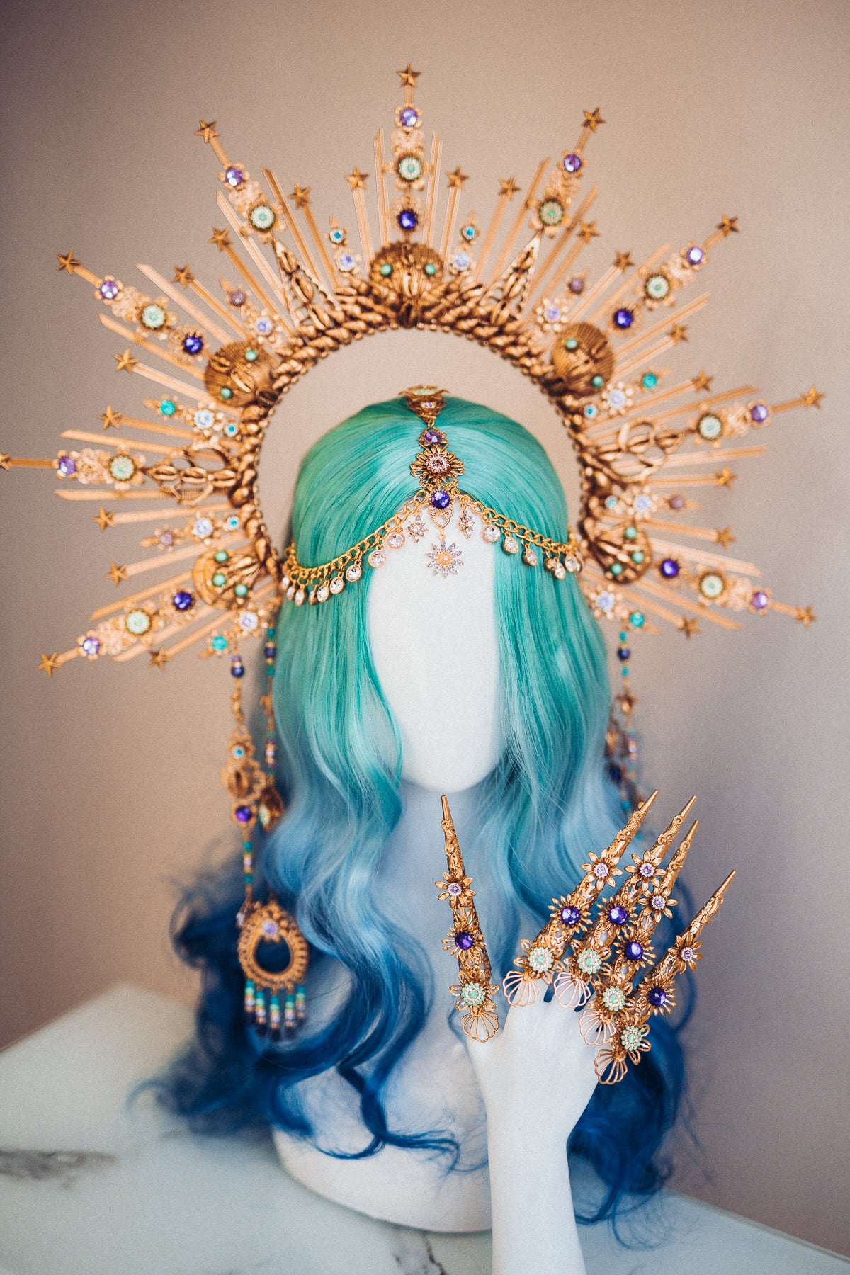 Mermaid Gold Halo Crown