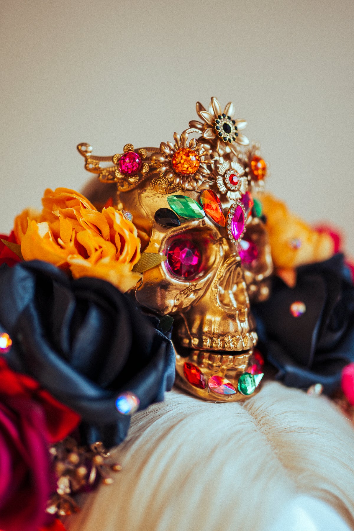 Flower Sugar Skull Crown Colourful
