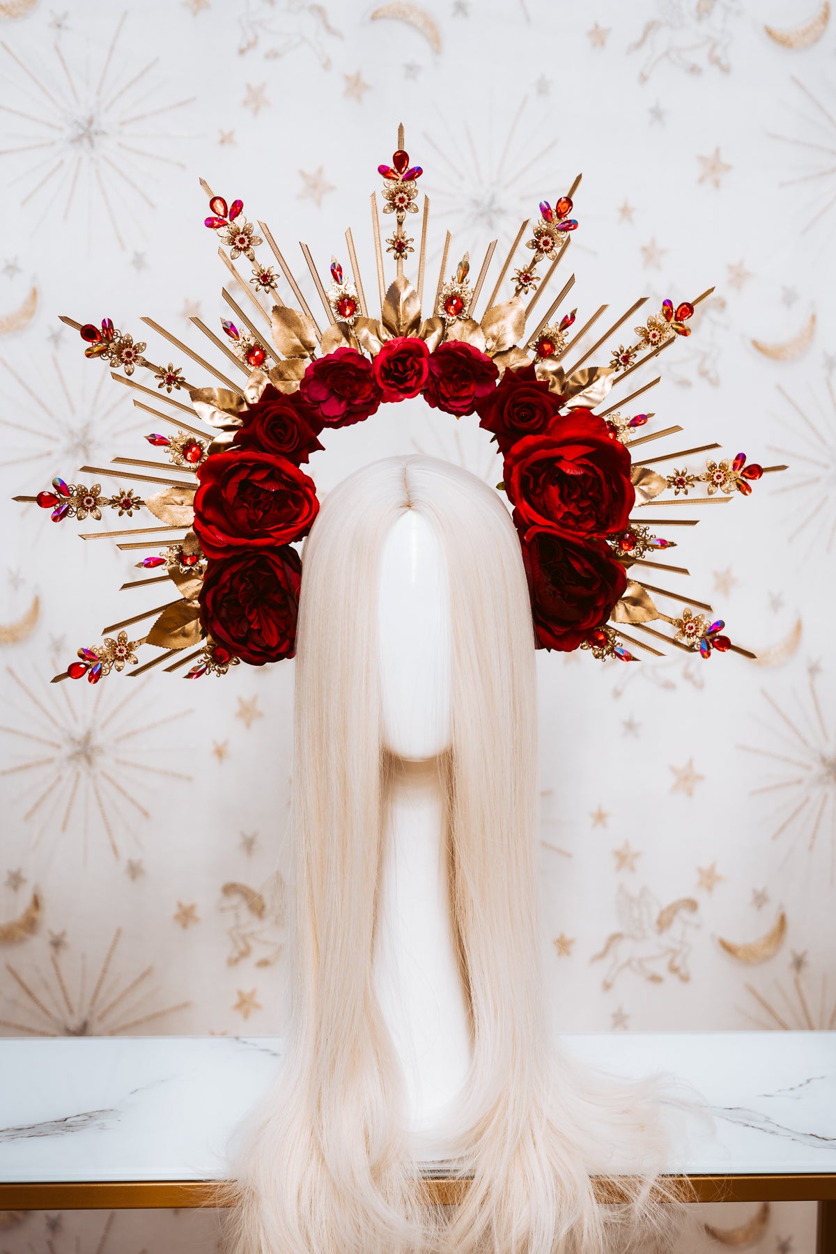 Red Roses Halo Crown