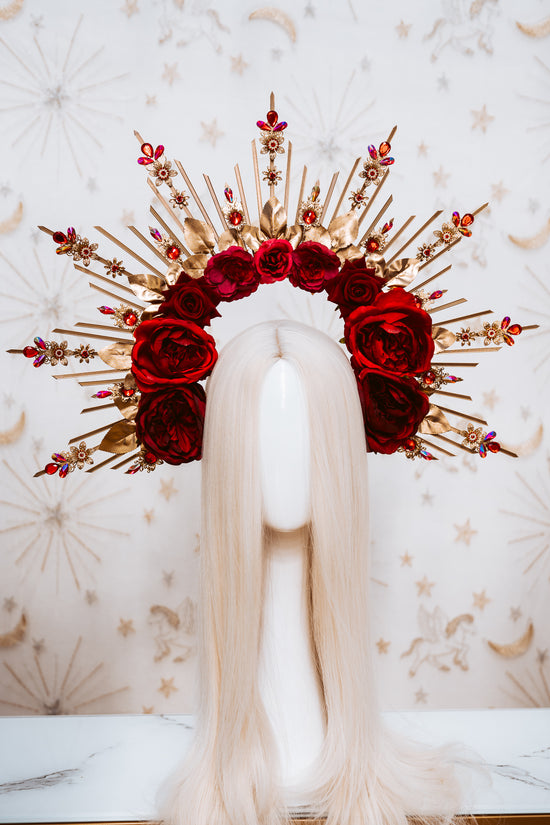 Red Roses Halo Crown