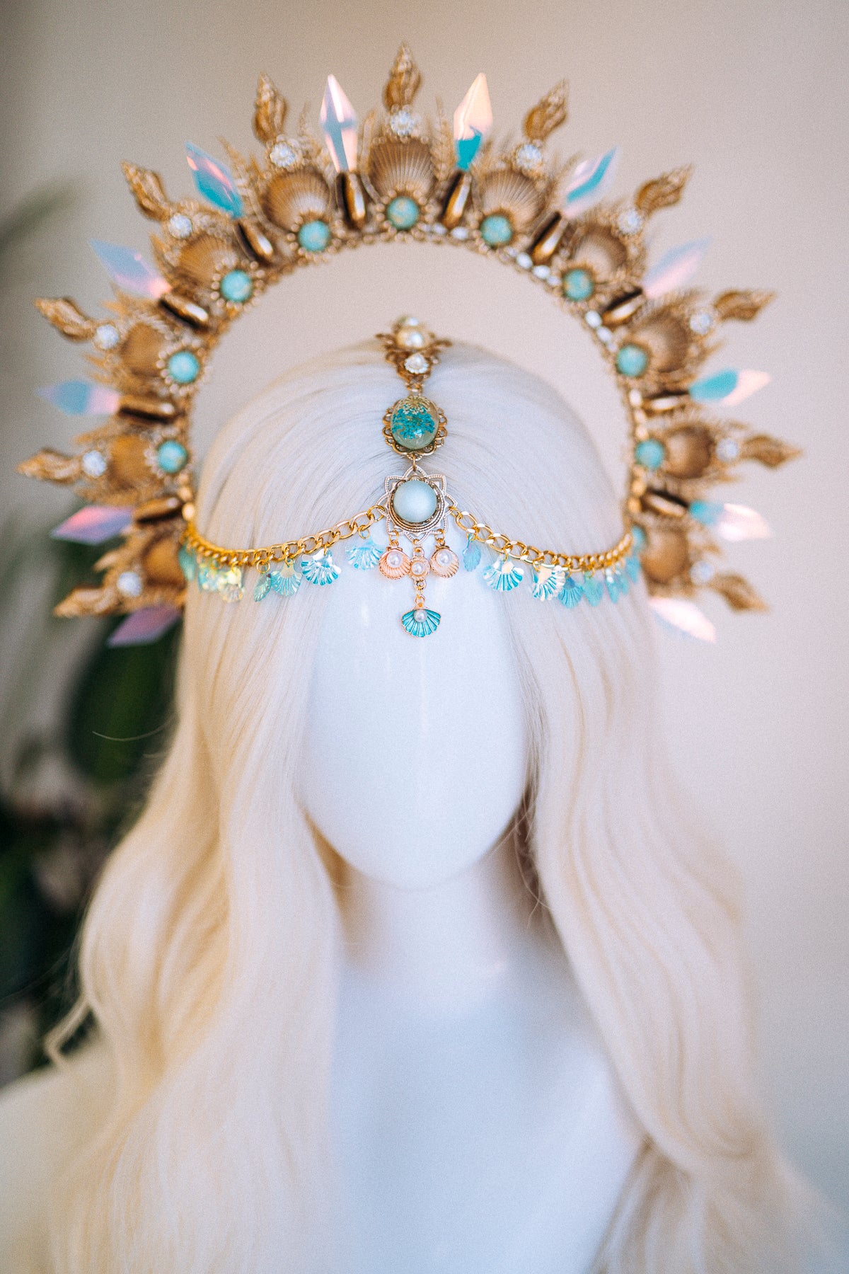 Mermaid Halo Crown Halloween Shell Headpiece