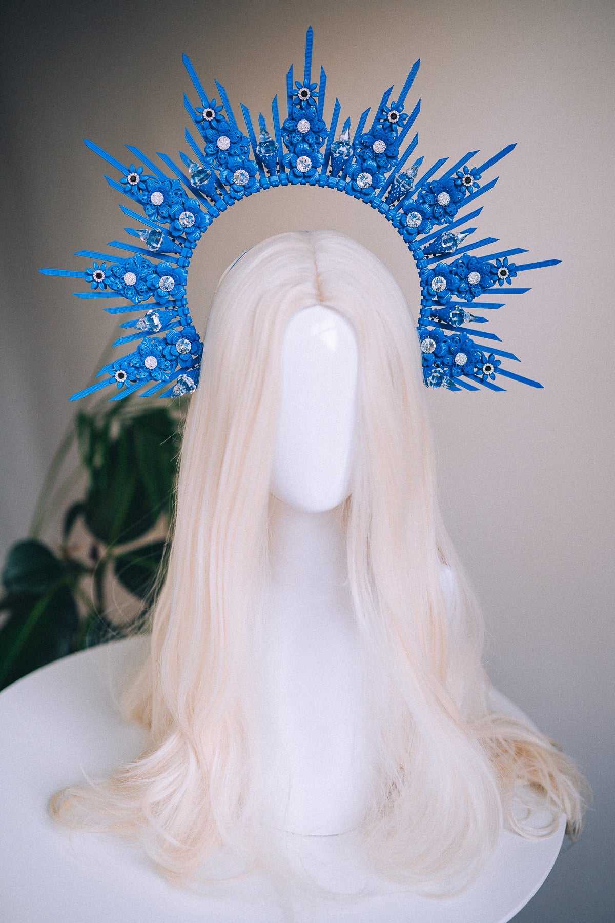 Load image into Gallery viewer, Blue Halo Crown Tiara
