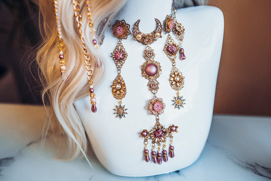 Flower Choker necklace Pink
