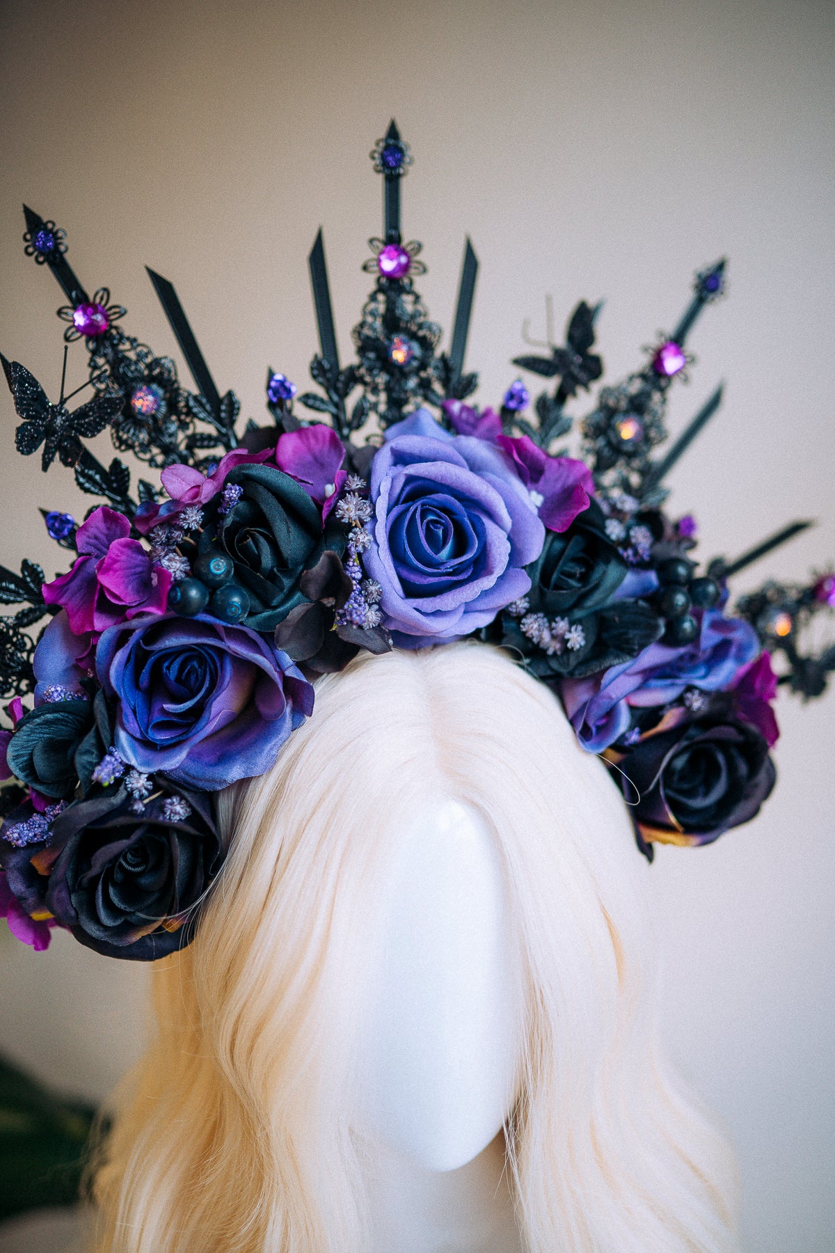 Load image into Gallery viewer, Flower Halo Crown Purple
