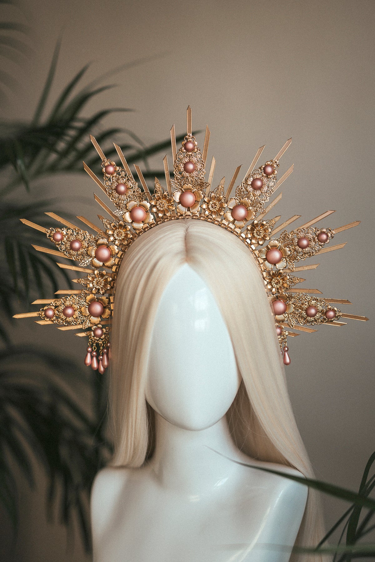 Dust Pink Halo Crown