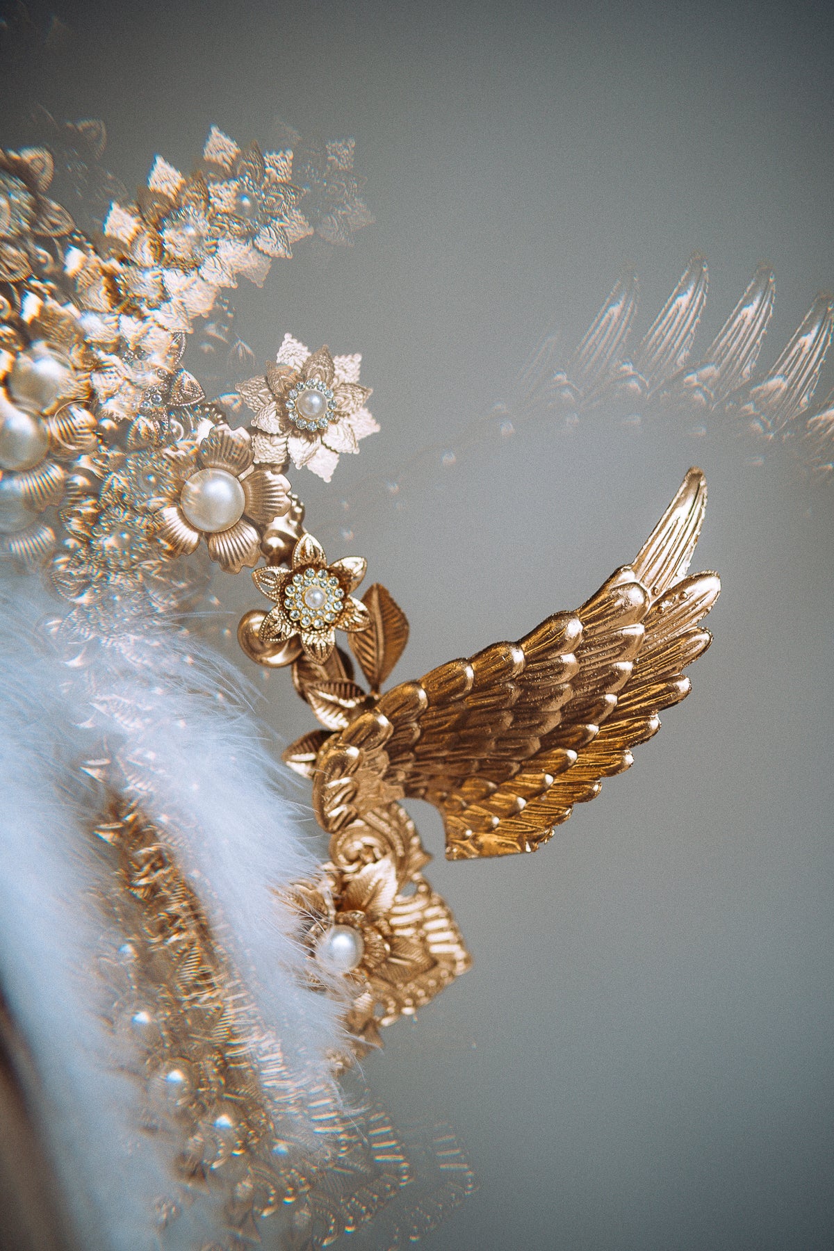 Angel Crown Winter Wedding Headpiece