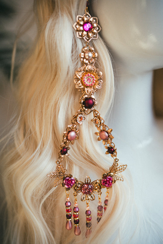 Load image into Gallery viewer, Pink Flower Earrings
