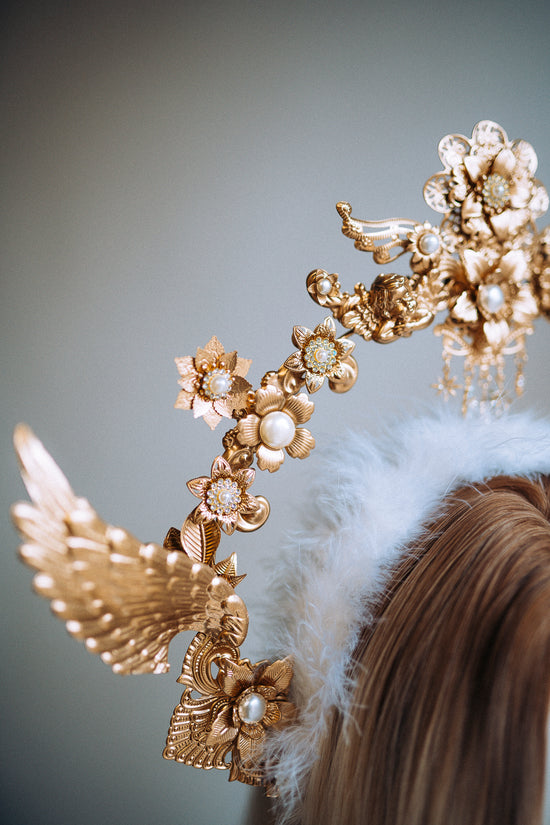 Angel Crown Winter Wedding Headpiece