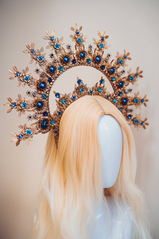 Gold Halo Crown Blue