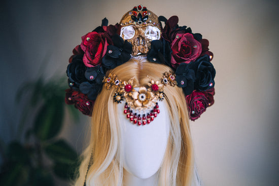 Halloween Sugar Skull Flower Crown