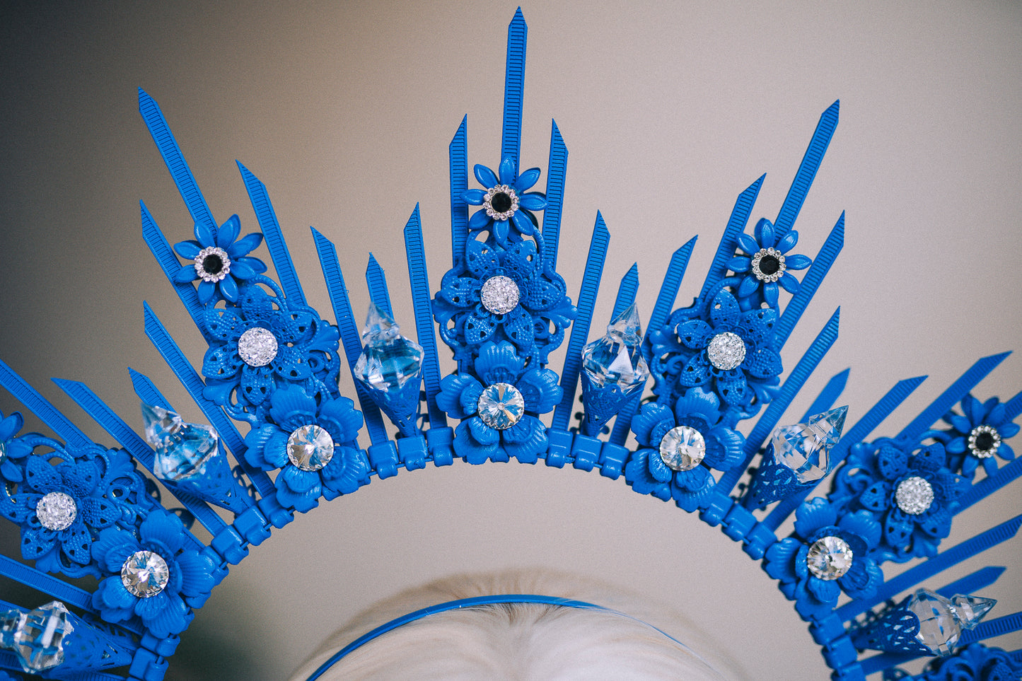 Load image into Gallery viewer, Blue Halo Crown Tiara
