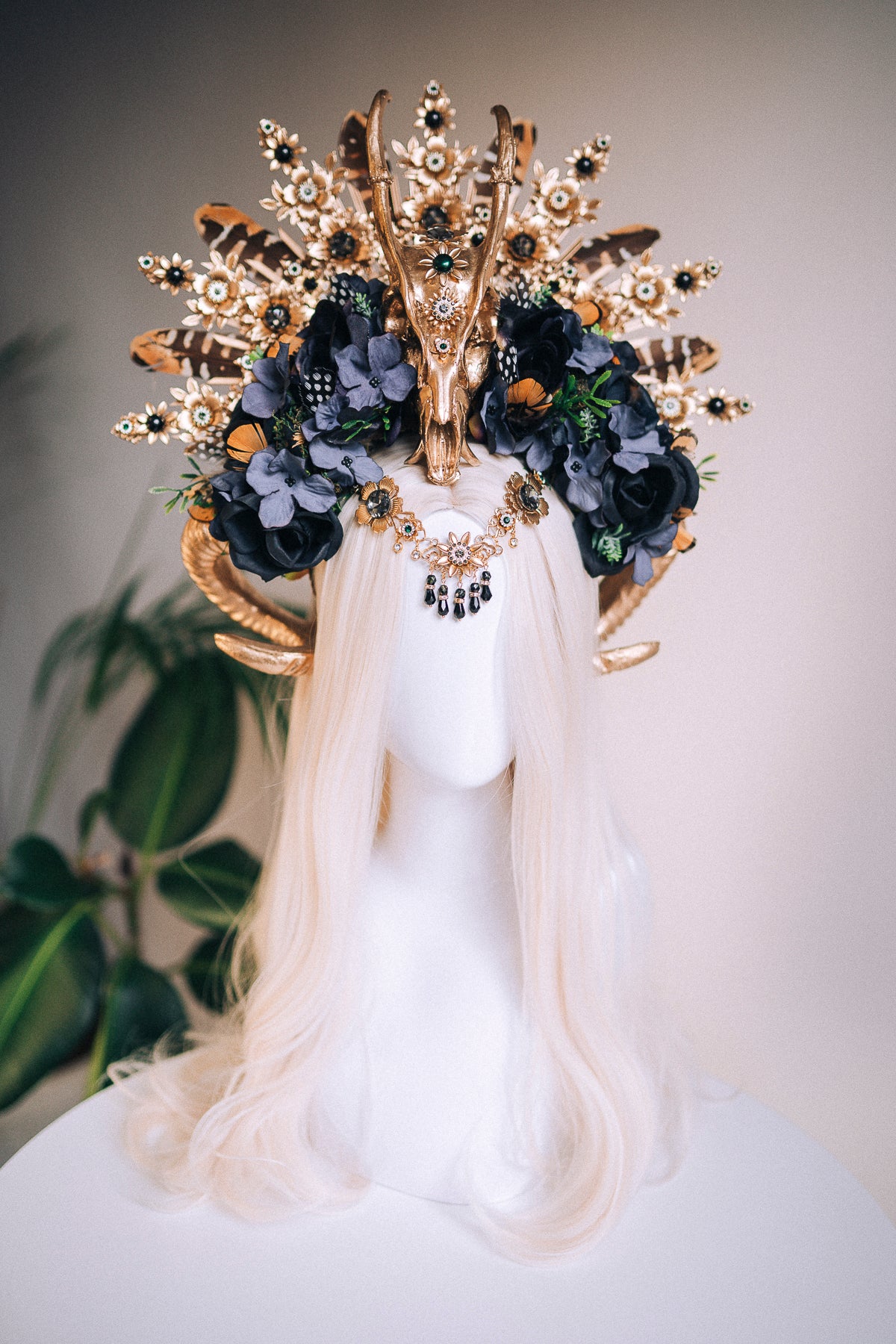 Load image into Gallery viewer, Shaman Crown Halloween Headpiece
