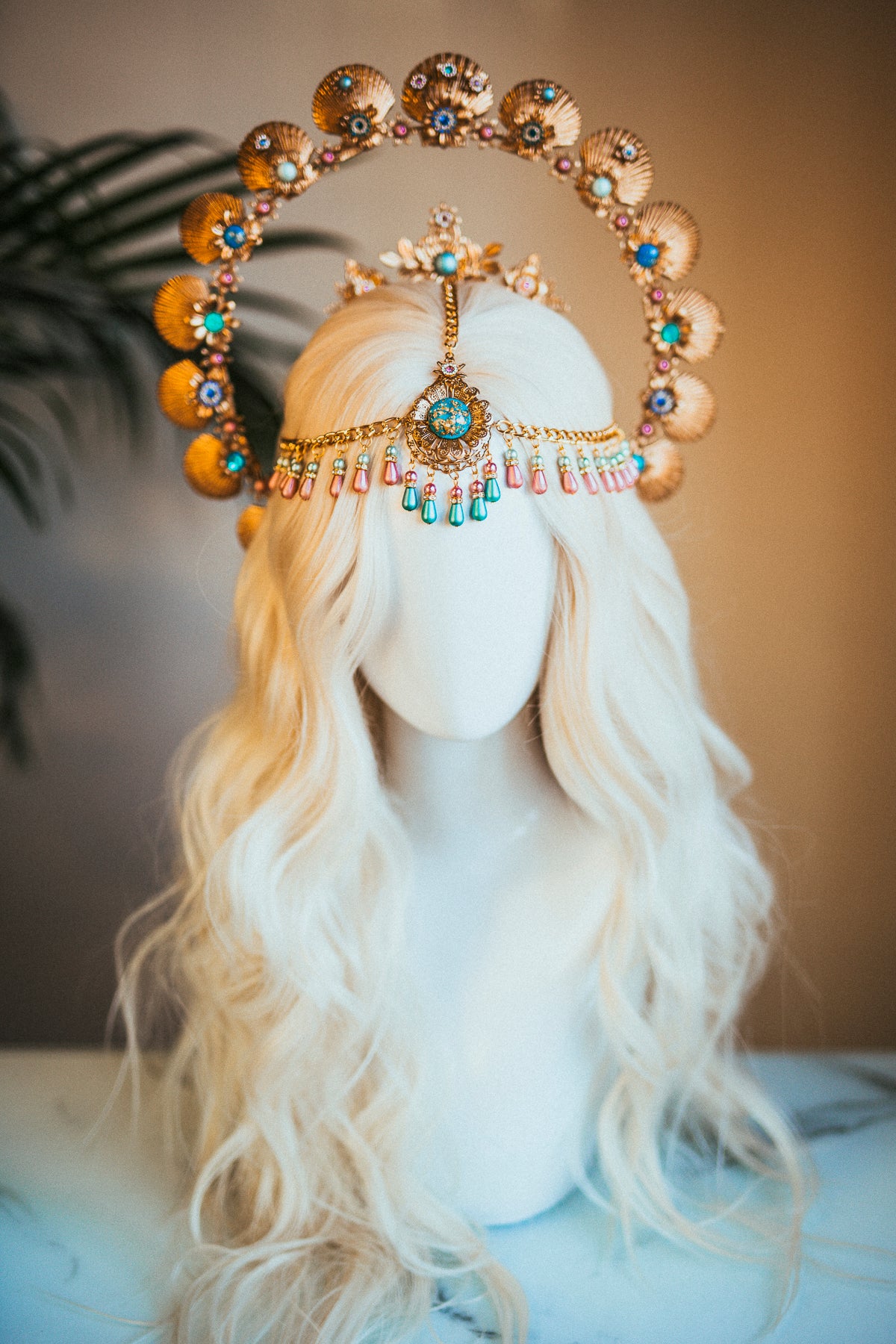 Load image into Gallery viewer, Mermaid Blue Halo Crown
