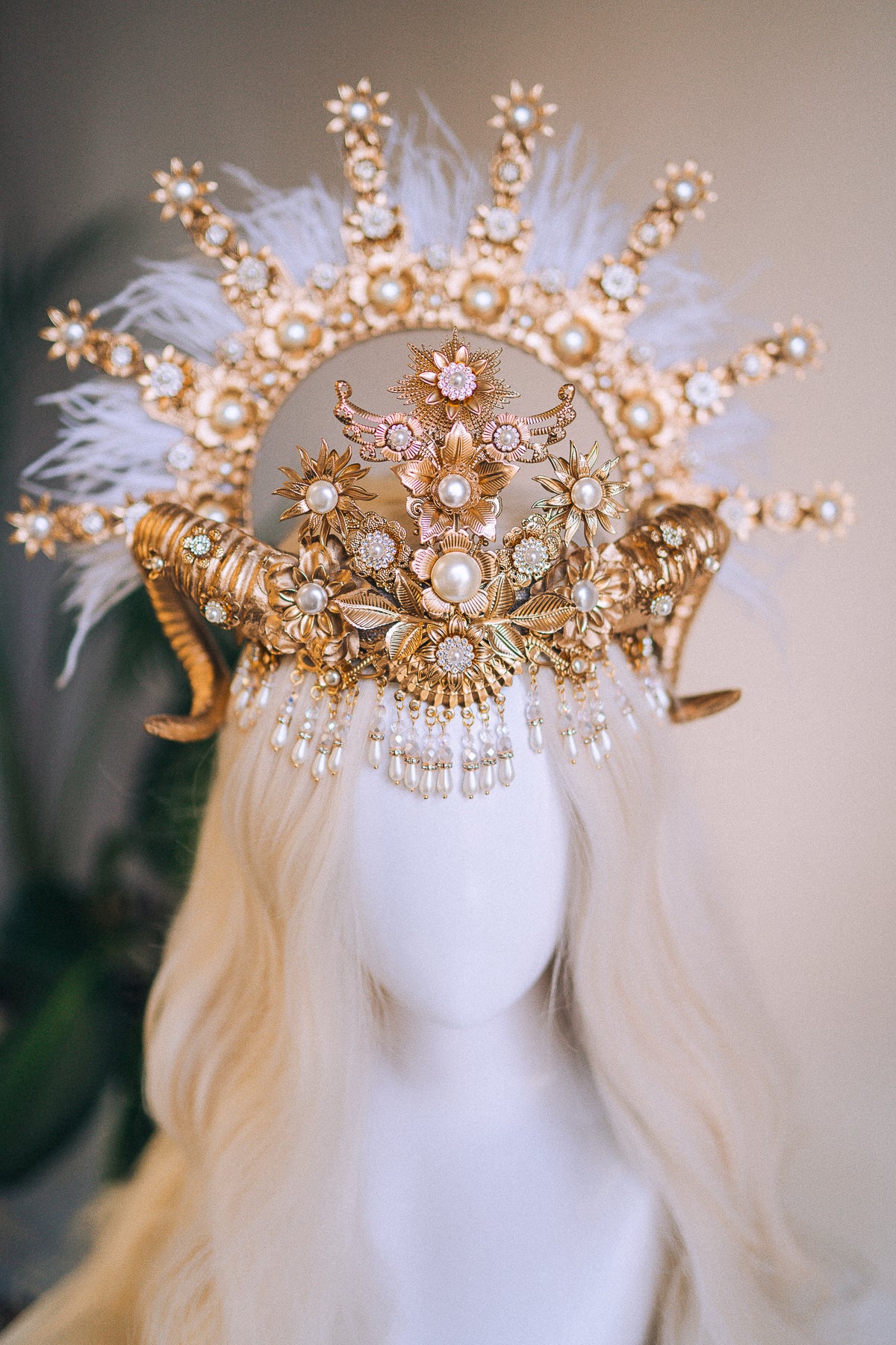 Aries Crown Halloween Costume Gold