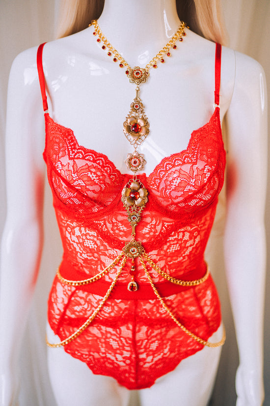 HARNESS Red Harness Festival Fashion Body Jewelry