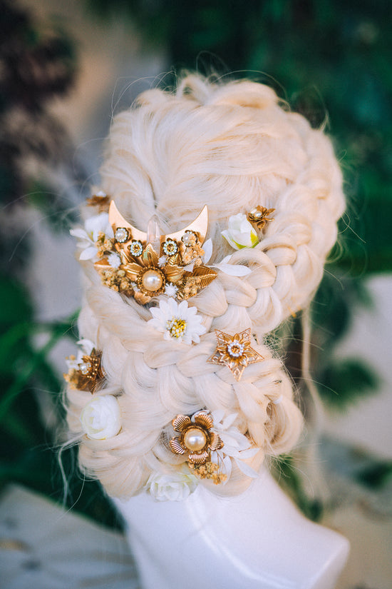 Boho Hairpins Flower Hair Comb Wedding Boho Bride