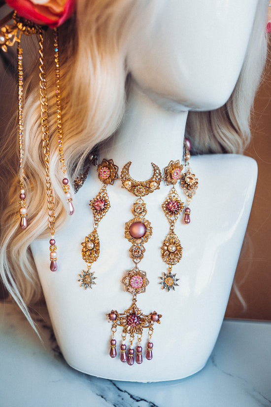Rose Flower Choker Necklace, Flower Statement Chokers, Silk Rosette Necklace  | eBay