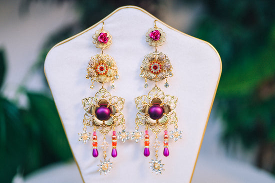 Load image into Gallery viewer, Romantic Flower Earrings Celestial Floral Jewellery
