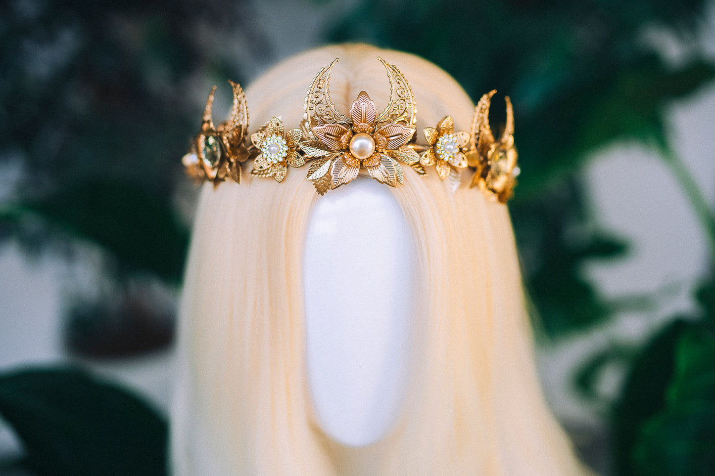 Moon Child Celestial Gold Tiara Wedding Headband