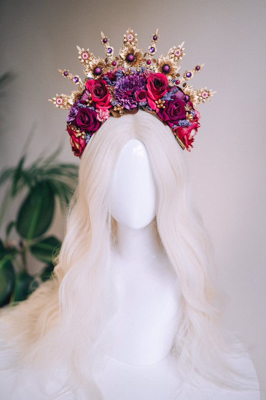 Load image into Gallery viewer, Flower Halo Crown Purple
