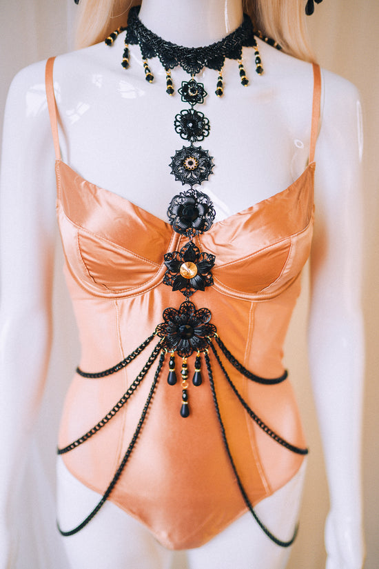 HARNESS Black Harness Festival Fashion Body Jewelry