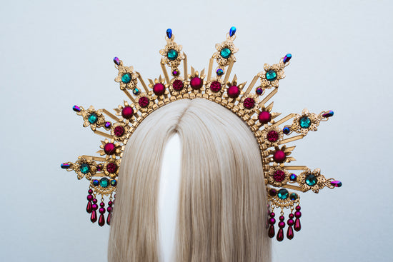 Burgundy Halo Crown