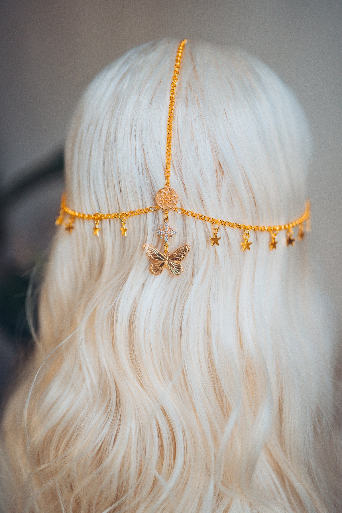 Chain Gold Headband Butterfly