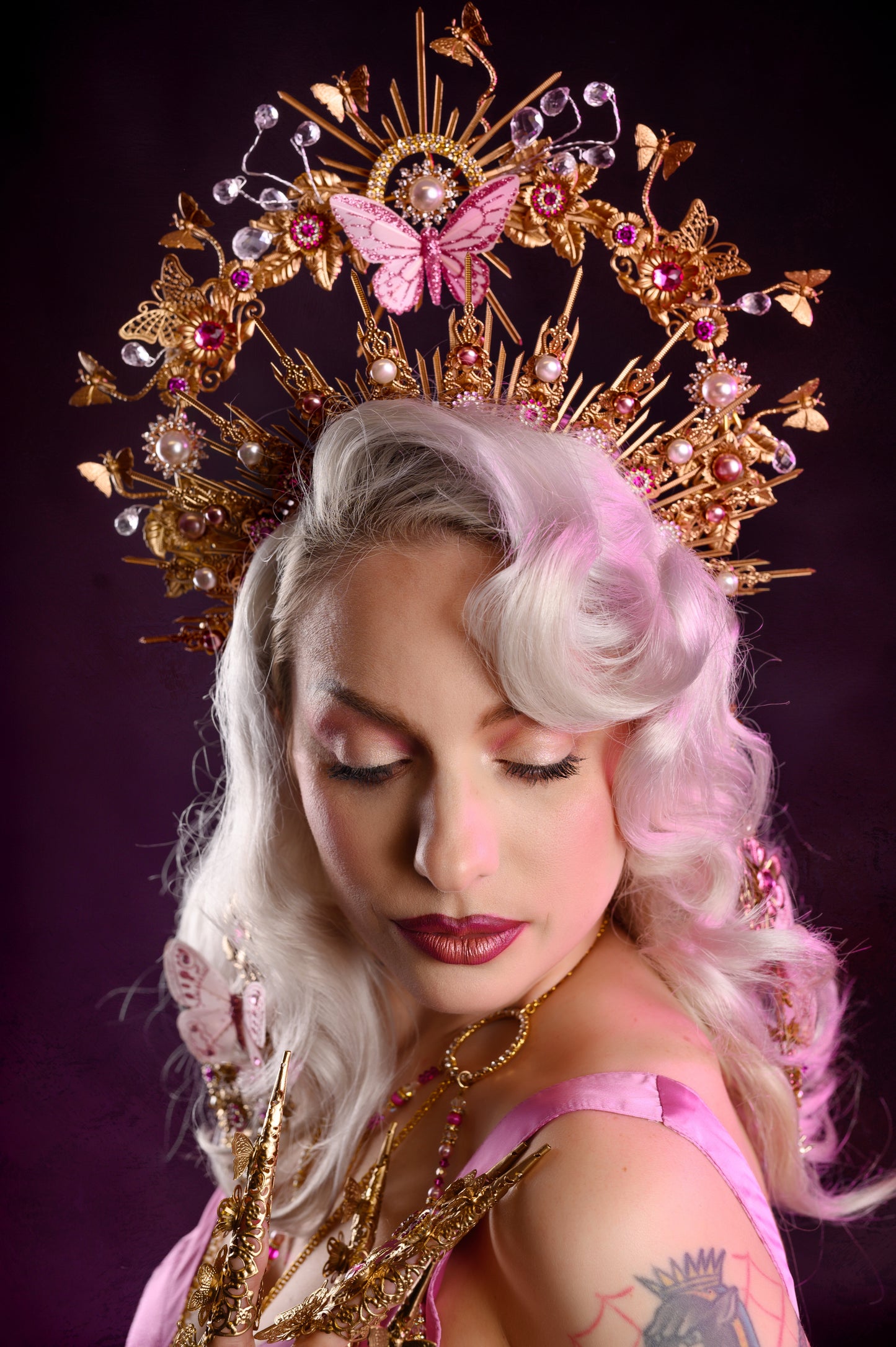 Virgo Zodiac Signs Gold Pink Harness Festival Fashion