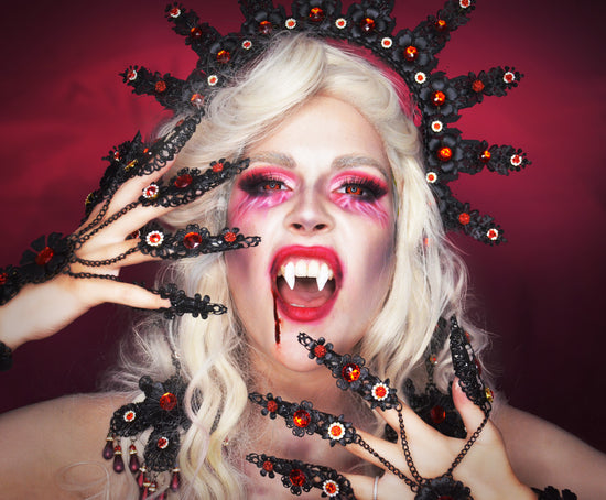 Load image into Gallery viewer, Black Halo Crown Vampire Costume
